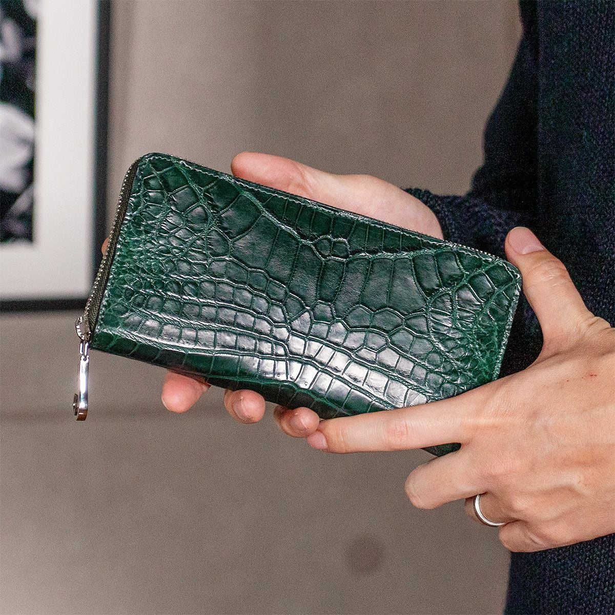 ナイルクロコダイルRFロングウォレット（ラウンドファスナー長財布