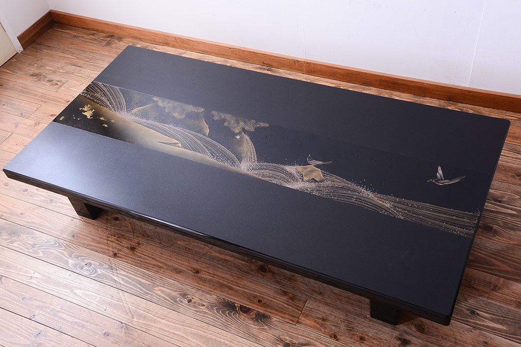 輪島塗 浜高悦朗作 両側乾漆蒔絵 座卓｜ブランド家具を高く売りたい方