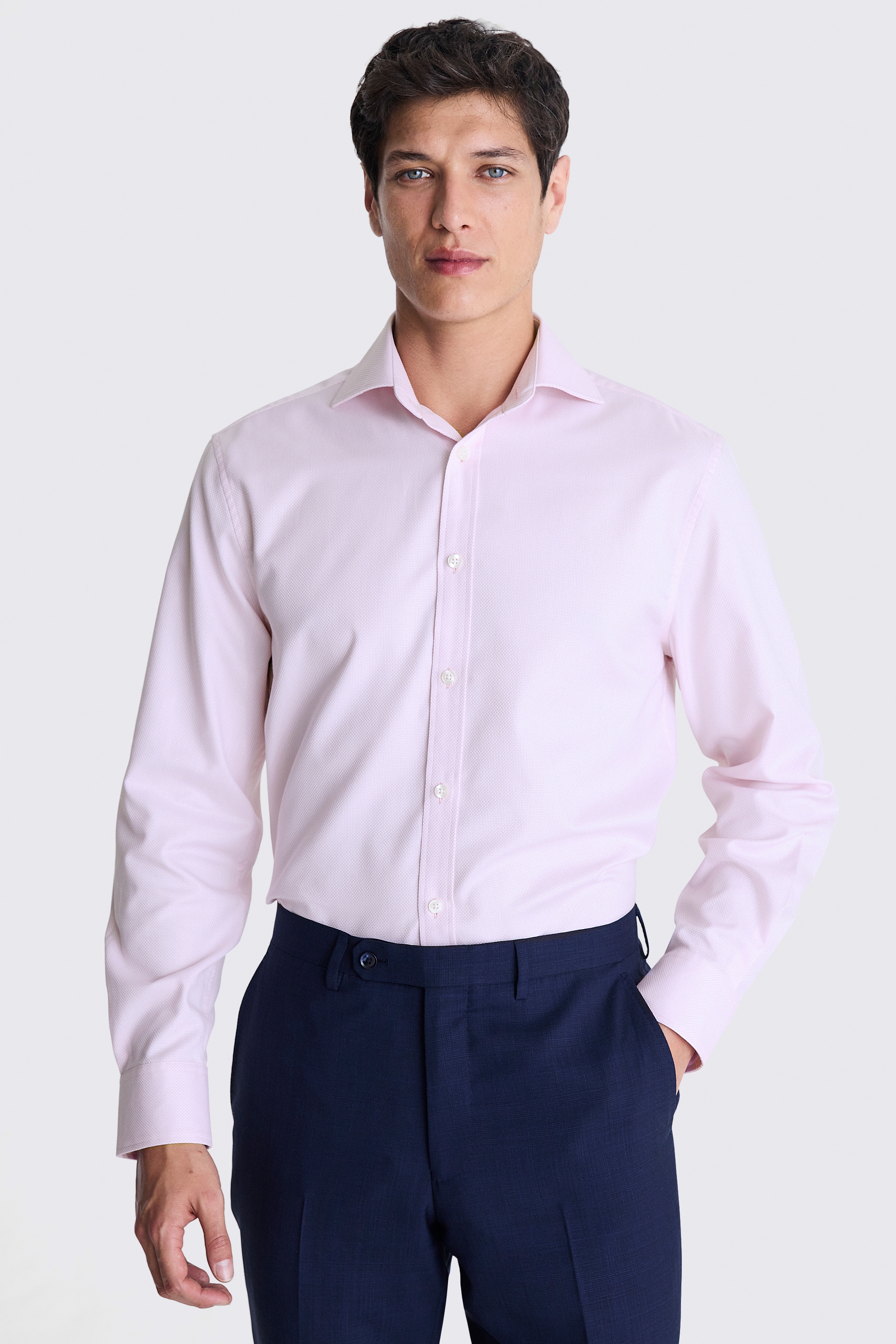 Regular Fit Pink Dobby Cotton Shirt | Buy Online at Moss