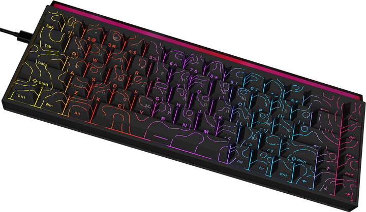 Клавіатура дротова Ajazz NK68 Red Switch USB Black (NK68-R-S-B