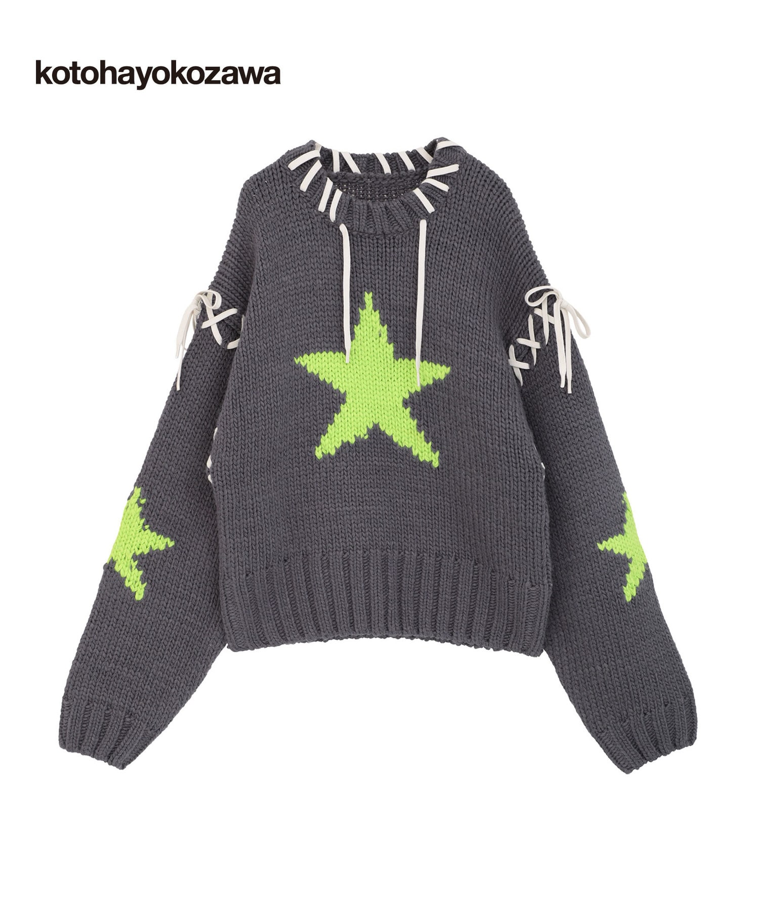 kotohayokozawa】LACE-UP LOWGAGE KNIT PULLOVER｜CONVERSE TOKYO