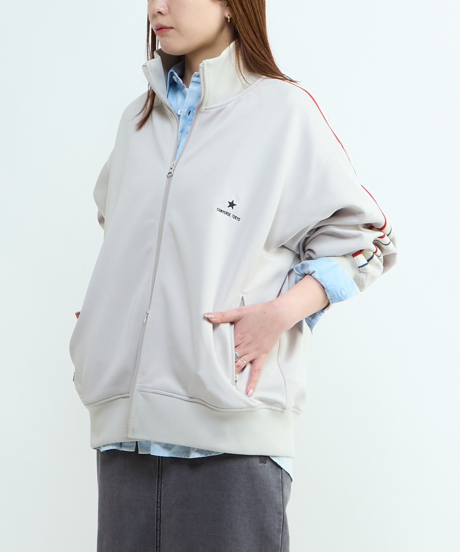 SIDE LINE LOOSE TRACK JACKET(UNISEX)｜CONVERSE TOKYO (コンバース