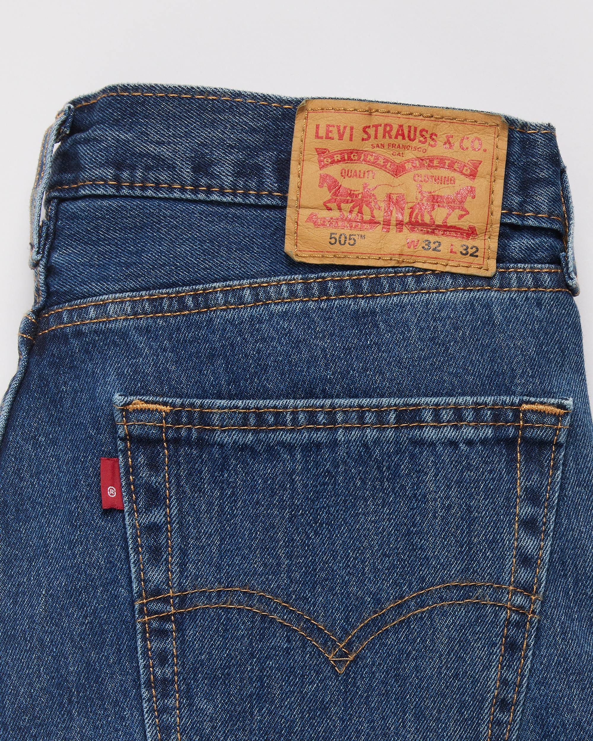 Men's Levi's 505 Regular Fit Jeans - Dark Stonewash – Cool J's