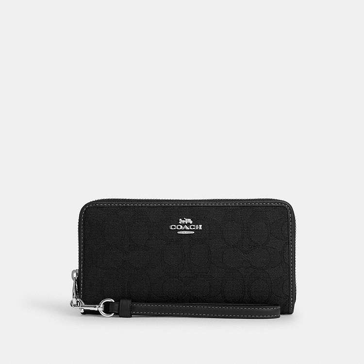 COACH® Outlet | Long Zip Around Wallet In Signature Jacquard