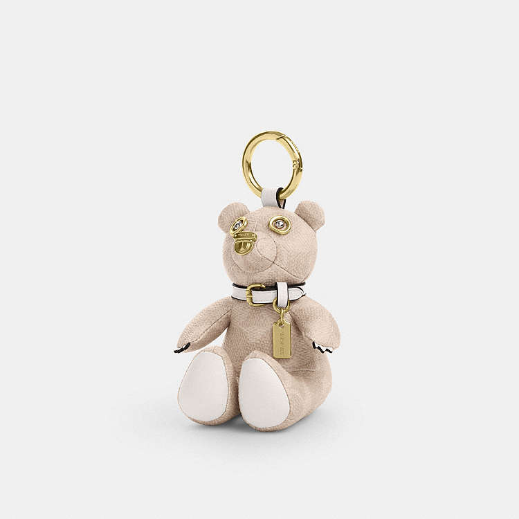 COACH® Outlet | Collectible Bear Bag Charm In Signature Canvas