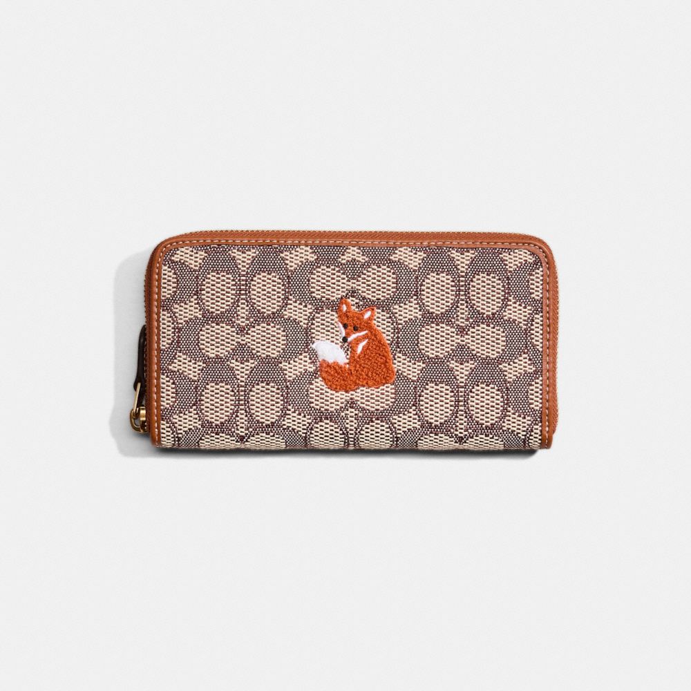 COACH® | Restored Accordion Zip Wallet In Signature Jacquard With