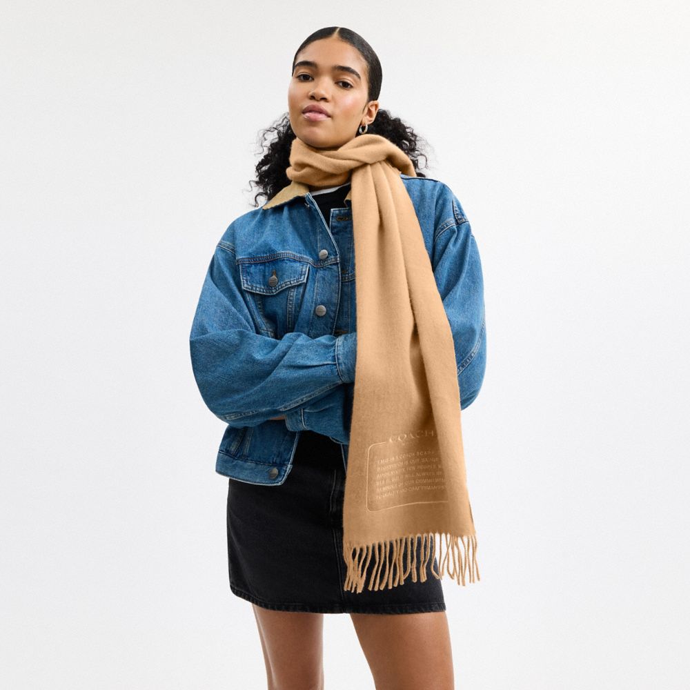 公式】コーチアウトレット | エンブロイダード パッチ カシミヤ マフラー