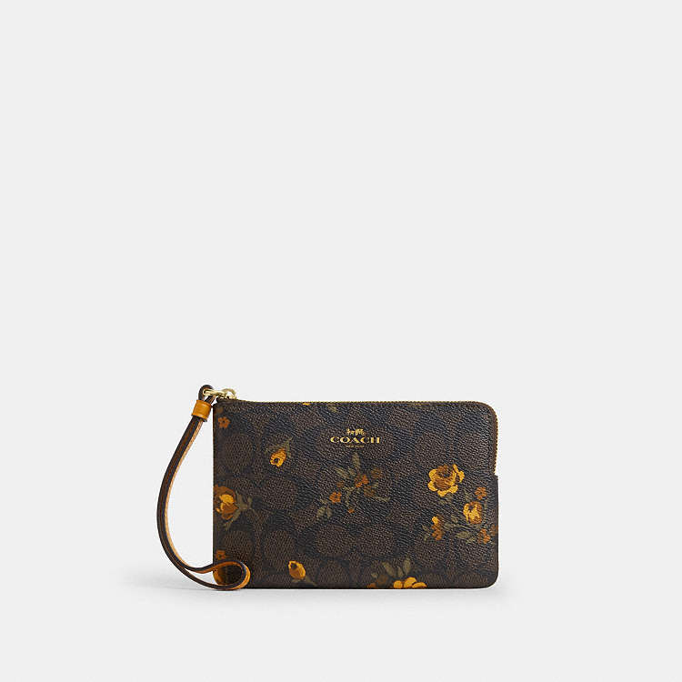 COACH® Outlet | Corner Zip Wristlet In Signature Canvas With