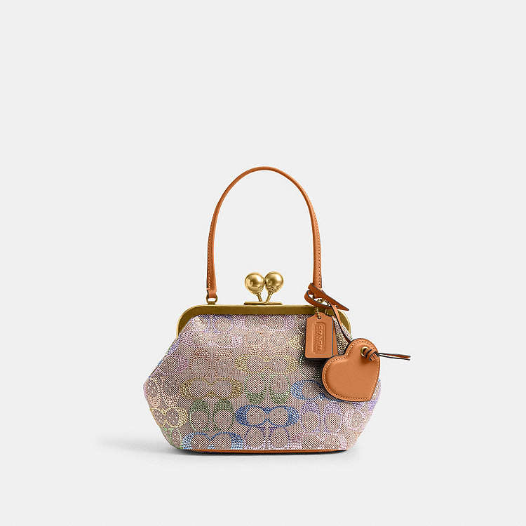 COACH® | Kisslock Frame Bag 16 In Crystal Signature Jacquard