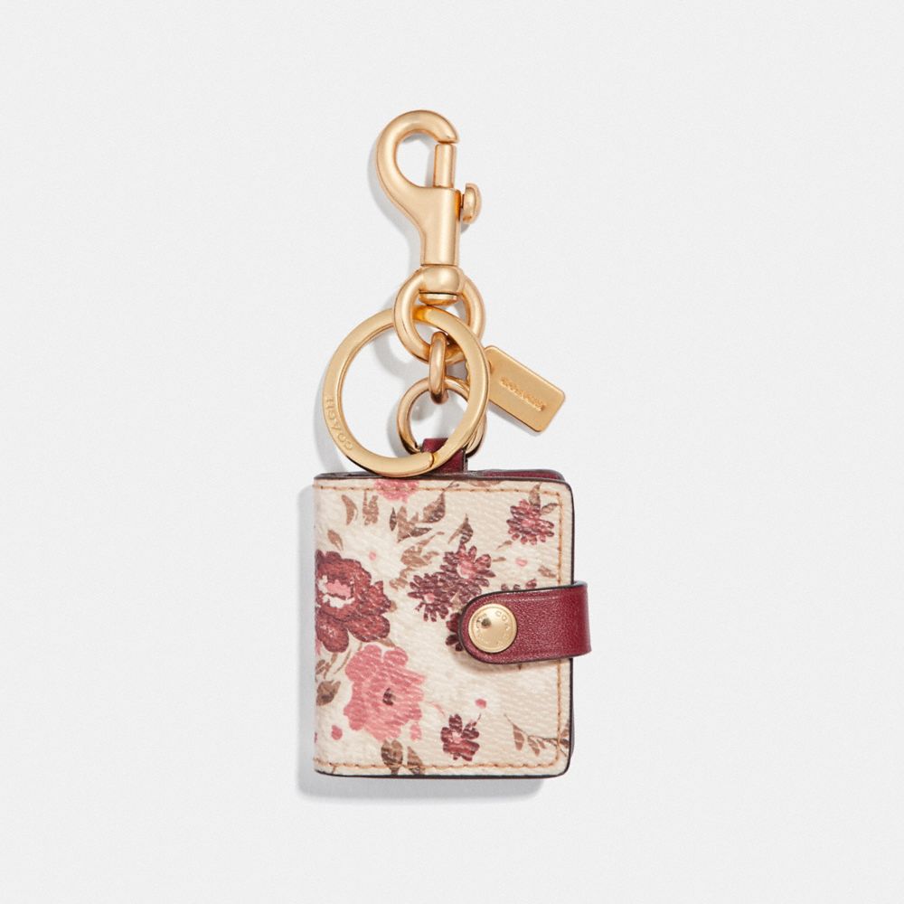 COACH® GB | Picture Frame Bag Charm With Floral Bundle Print
