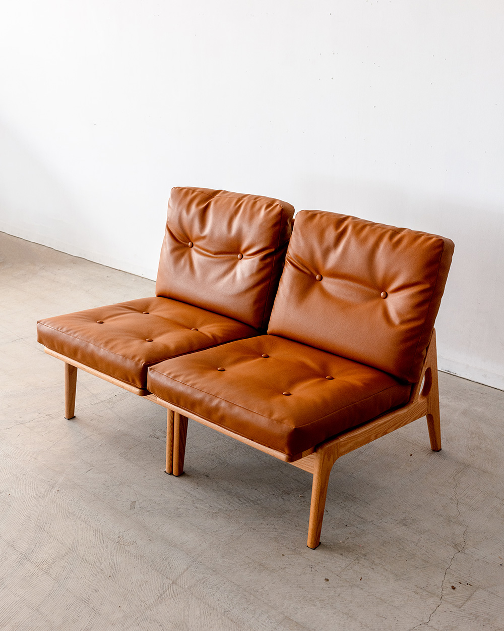 レストア品】マルニ60 アームレスソファ オーク/ウレタン ゼラコート