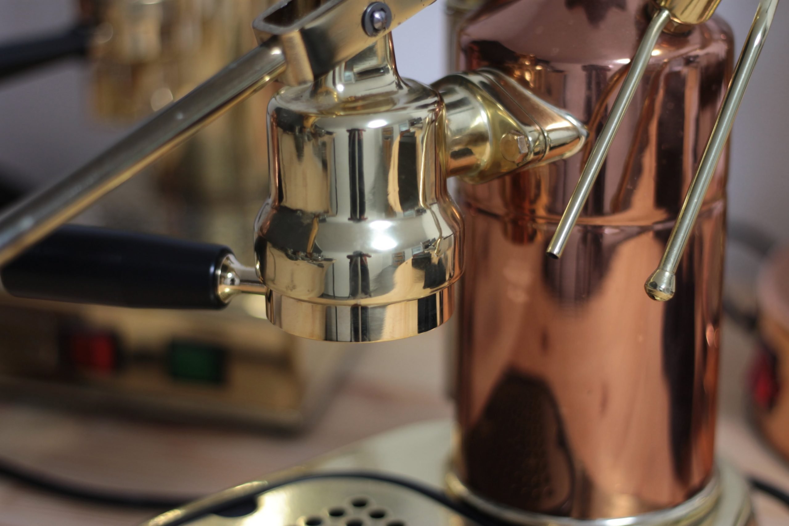 La Pavoni brass naked bottomless portafilter 49 mm