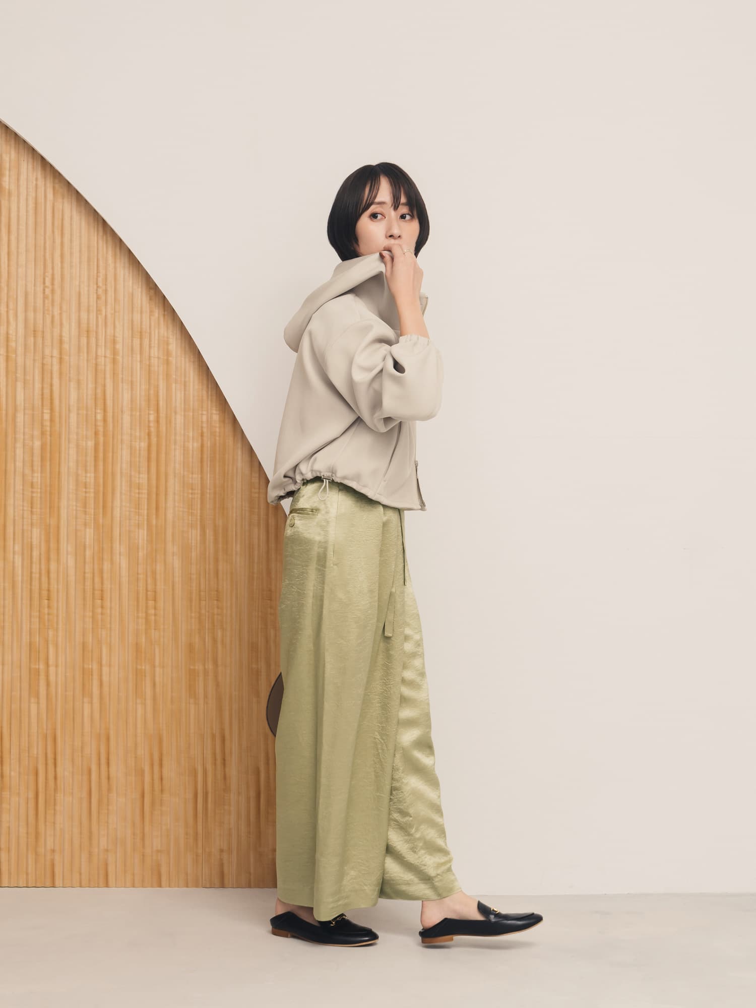 ヴィンテージサテンワイドパンツ | 小柄・低身長女性向けファッション