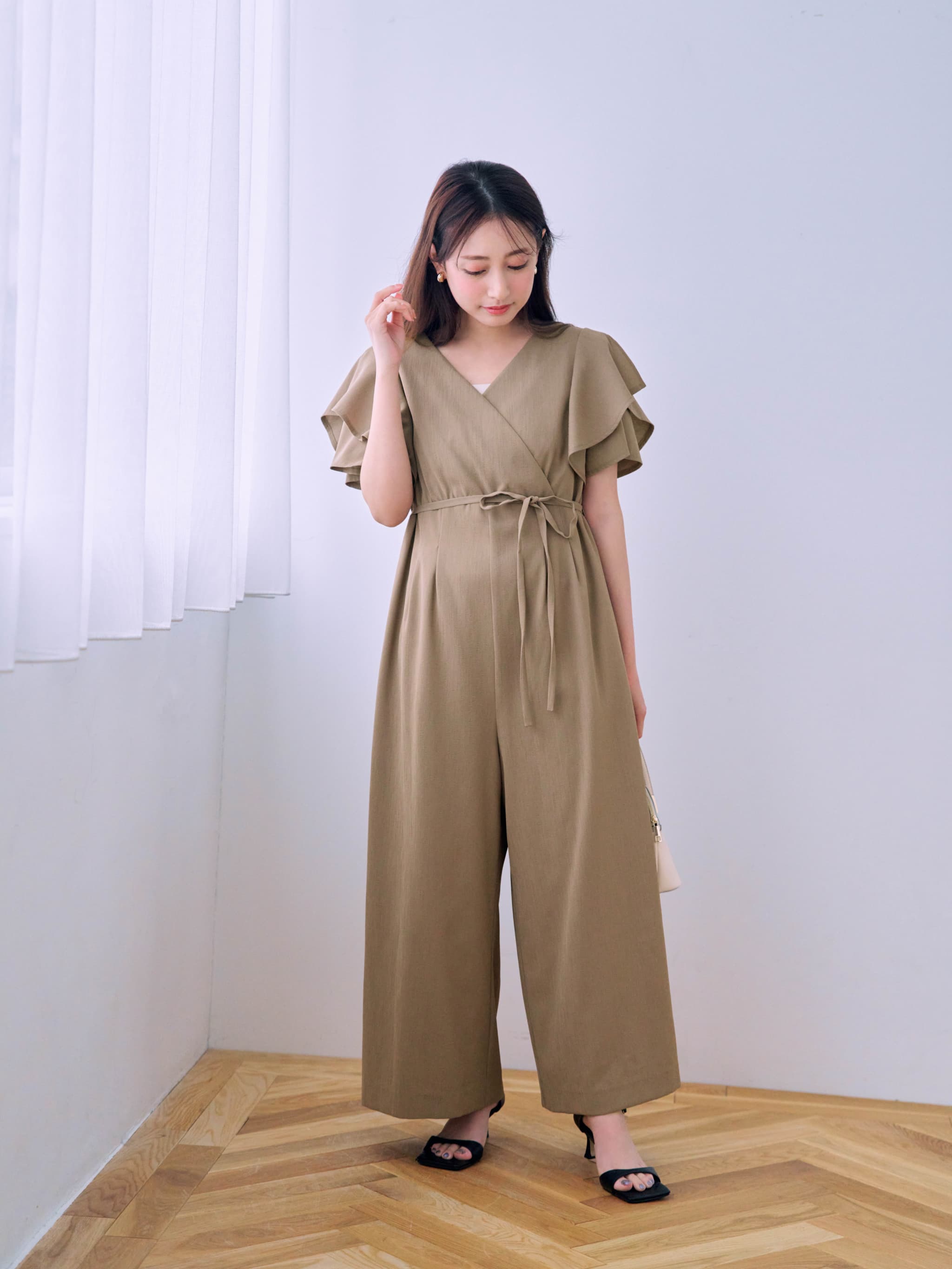 ラッフルスリーブオールインワン-short & regular | 小柄・低身長女性