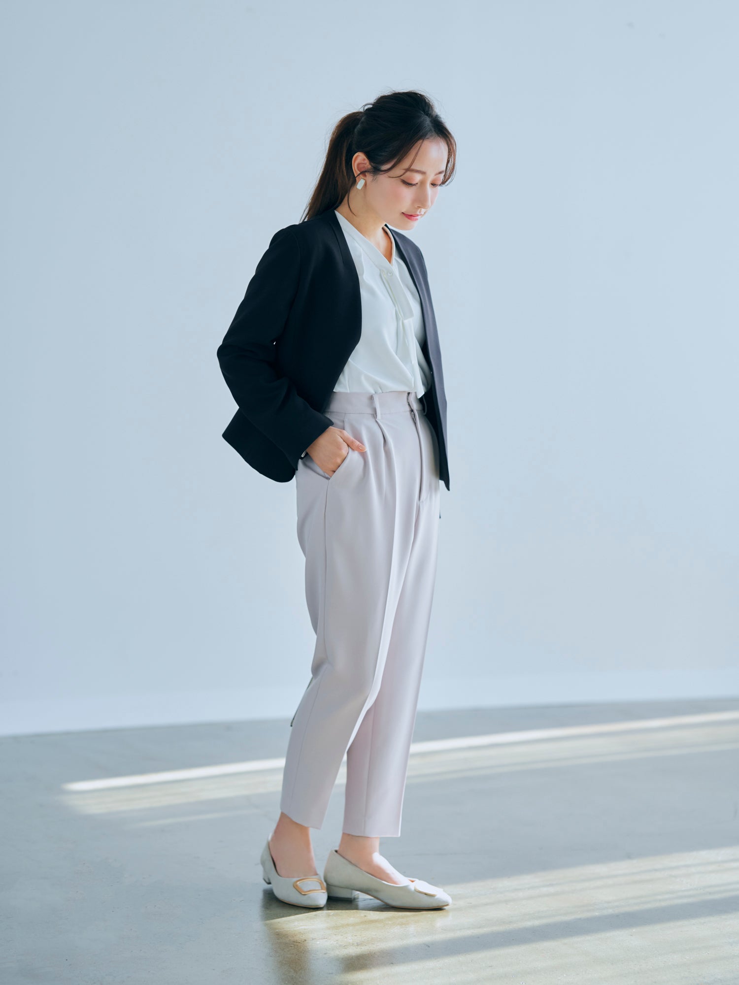 ダブルクロスウォッシャブルジャケット | 小柄・低身長女性向け