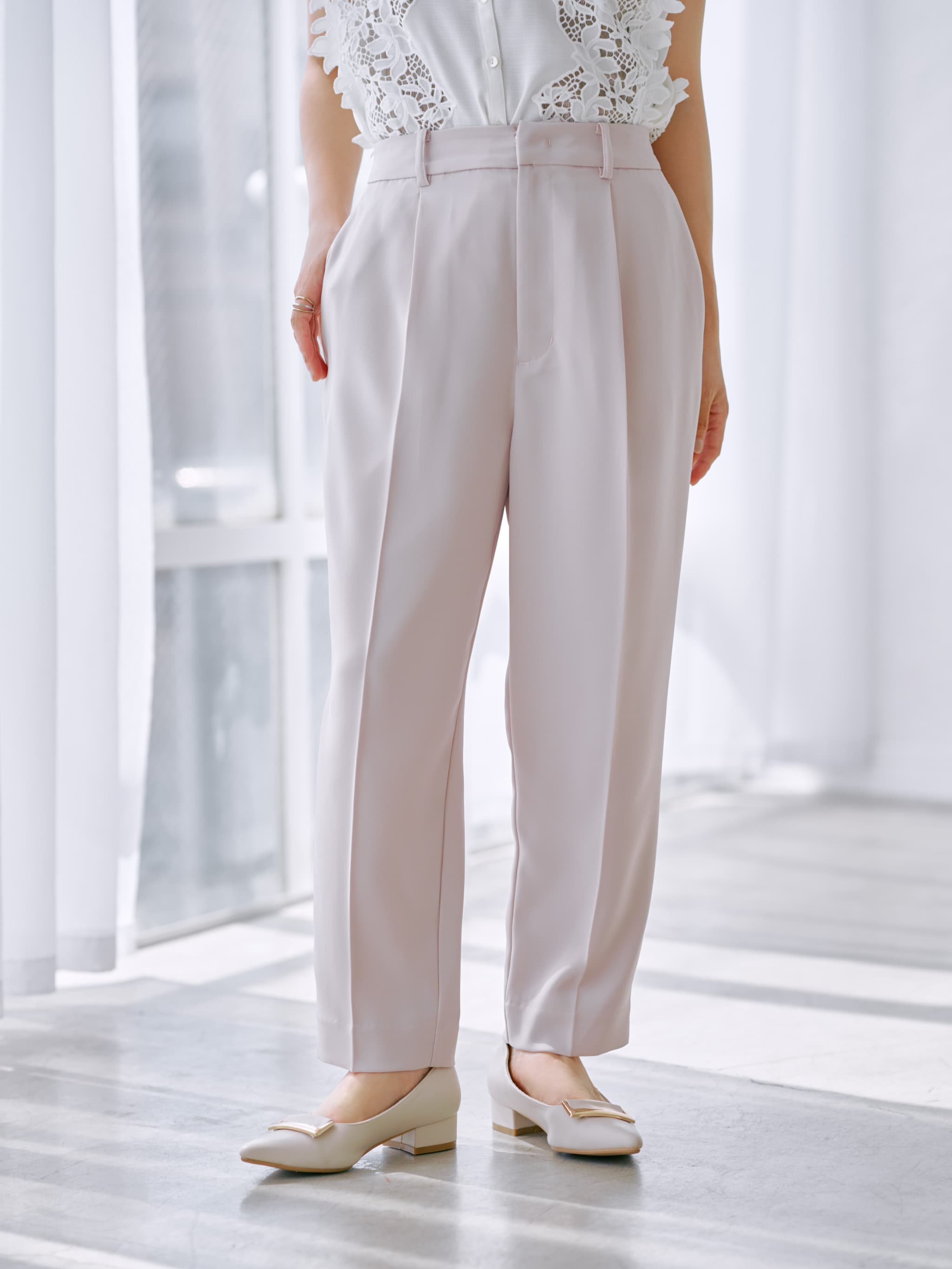 ソフトドビーテーパードパンツ-short & regular | 小柄・低身長女性