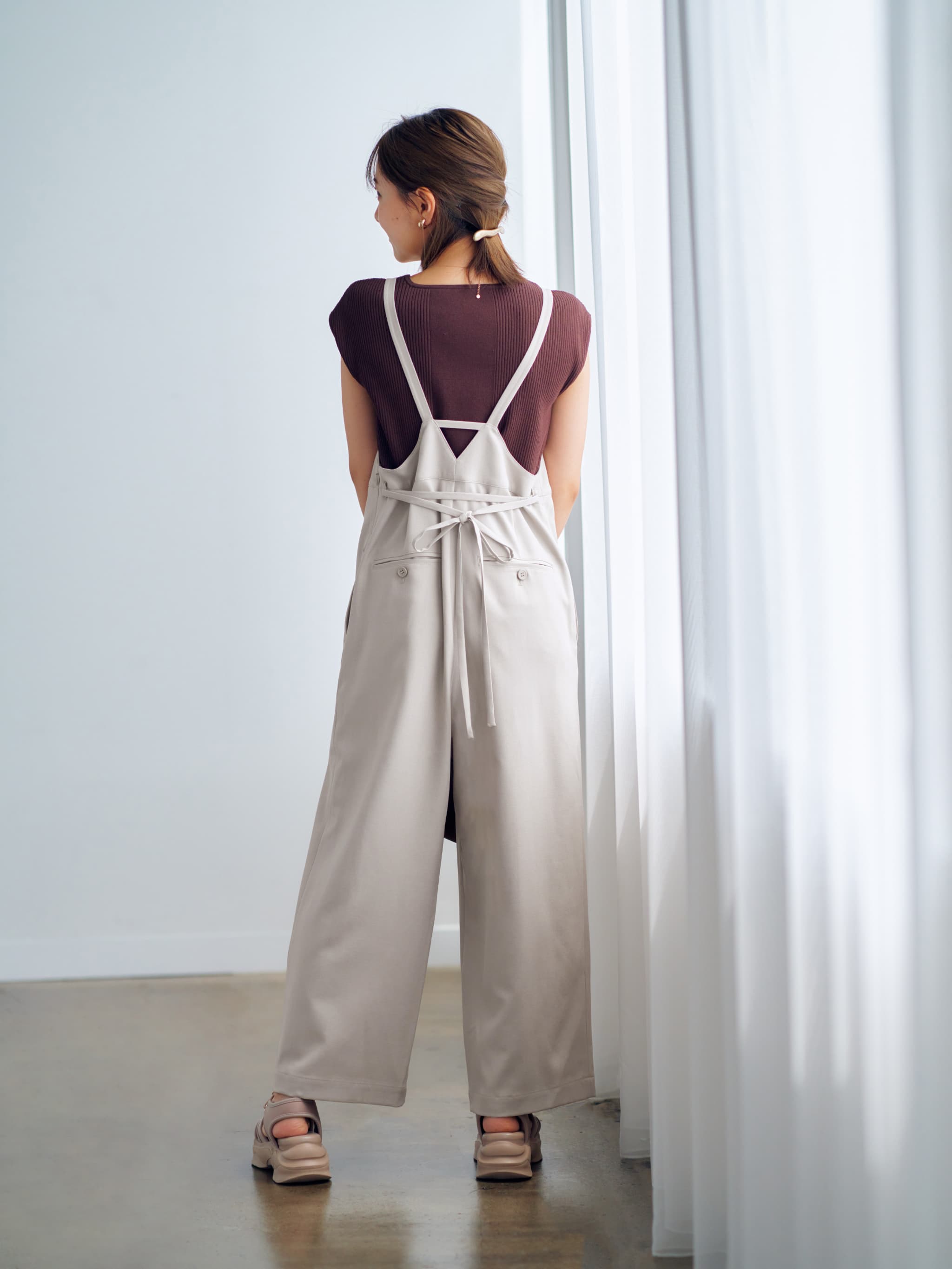 リボン付きキャミサロペット-short & regular | 小柄・低身長女性向け