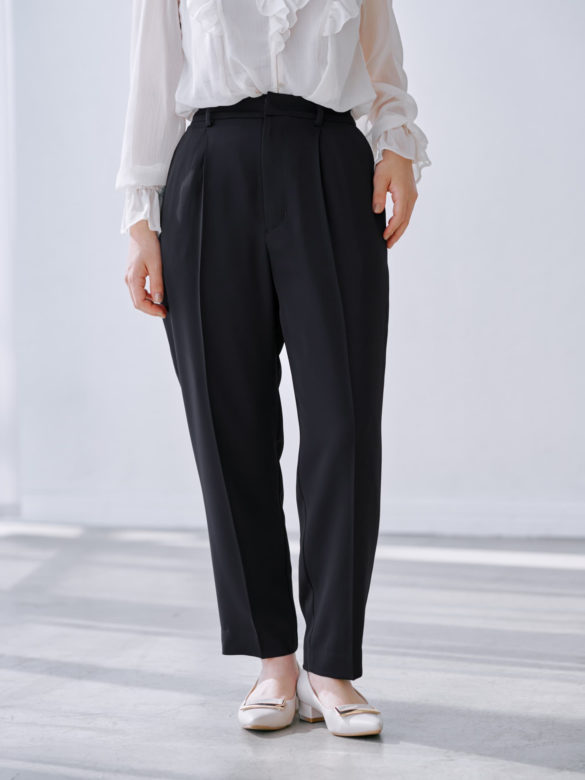 ソフトドビーテーパードパンツ-short & regular | 小柄・低身長女性