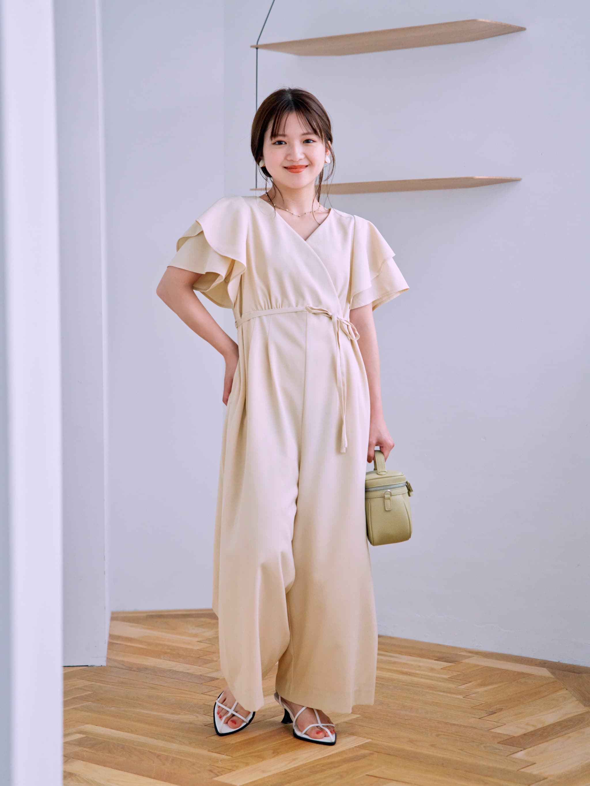 ラッフルスリーブオールインワン-short & regular | 小柄・低身長女性