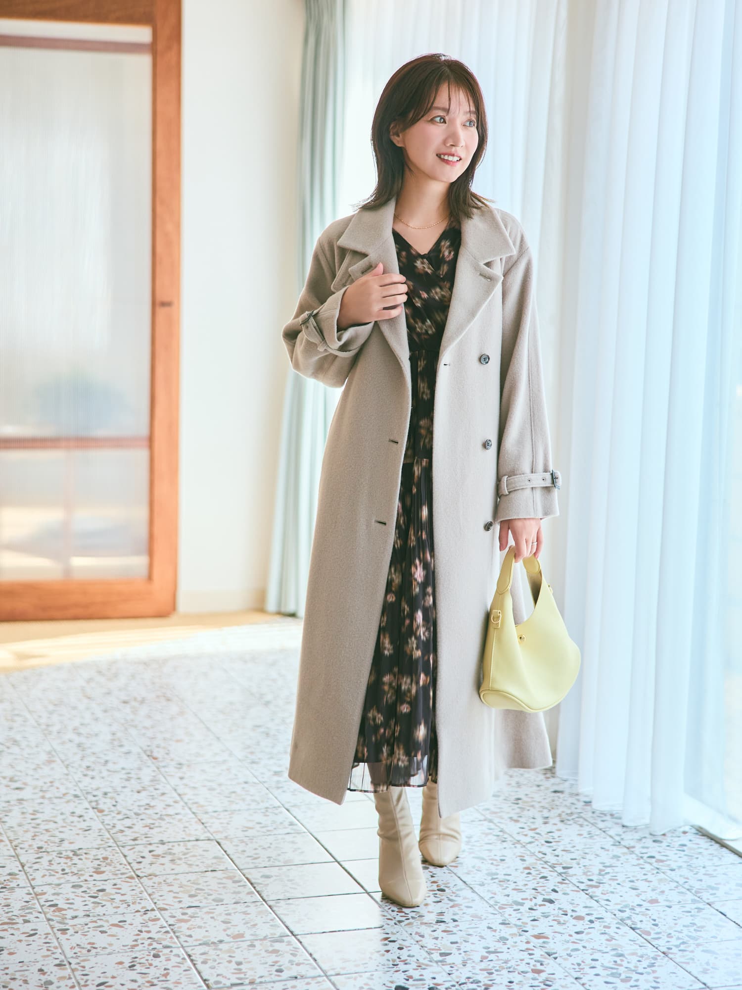 セミダブルバックフレアウールコート-short & regular | 小柄・低身長