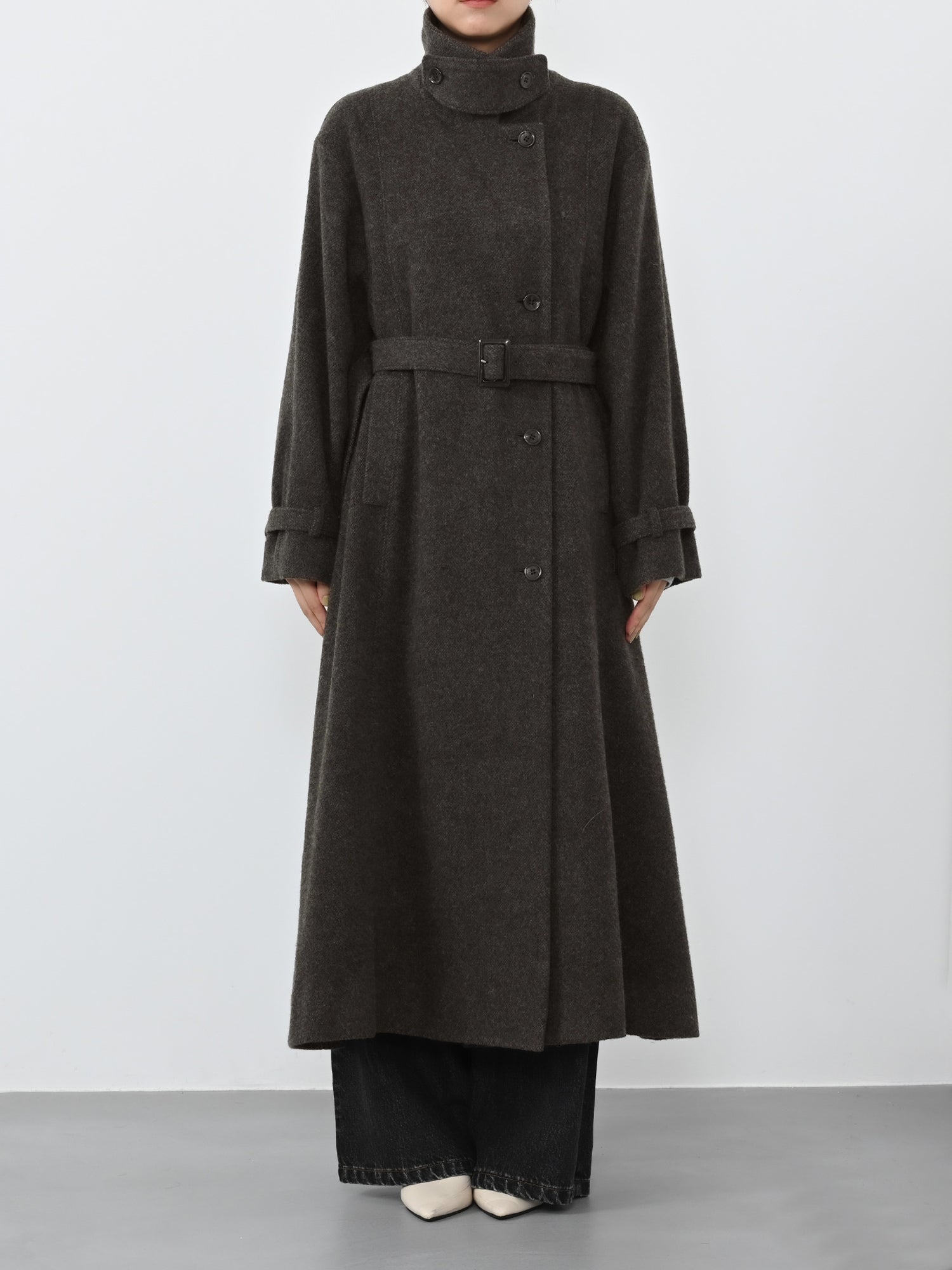 セミダブルバックフレアウールコート-short & regular | 小柄・低身長