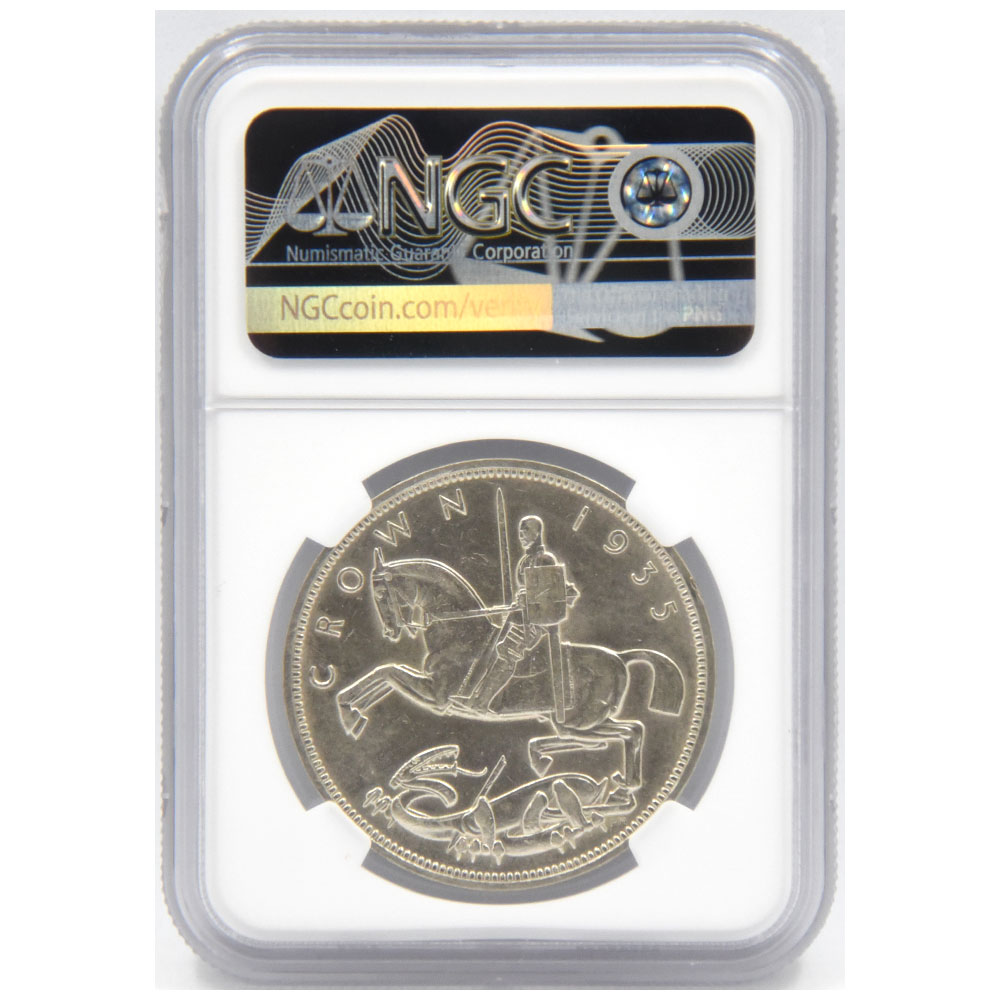 イギリス 1935 ジョージ5世 クラウン 銀貨 NGC AU 58 シルバー