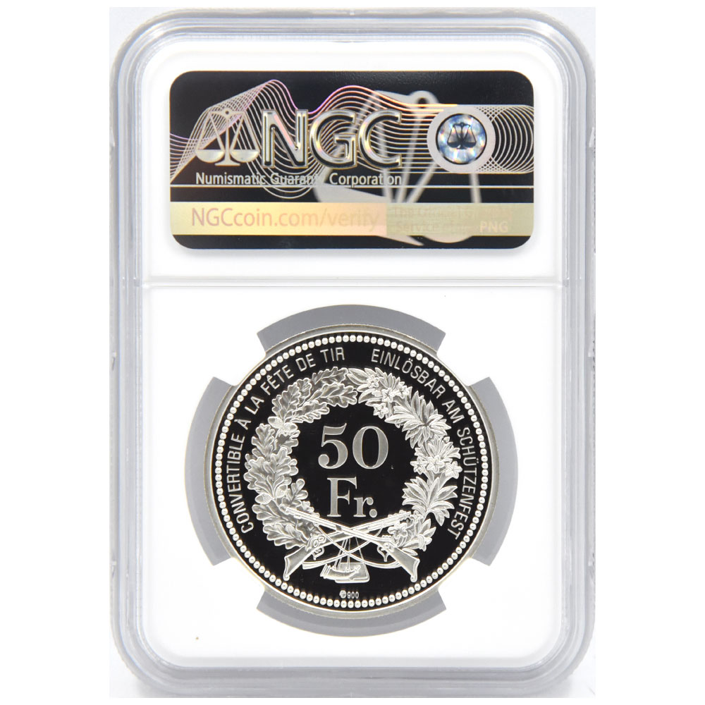 スイス 2018 50フラン 銀貨 NGC PF 70 ULTRA CAMEO シュタンス射撃祭