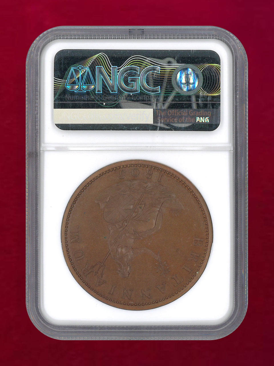 イギリス】2ペンス 青銅貨 リストライク 1805銘 NGC PF 66 BN［C