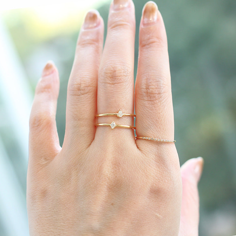 K18YG ペアシェイプ ダイヤリング – COLETTE GIFT