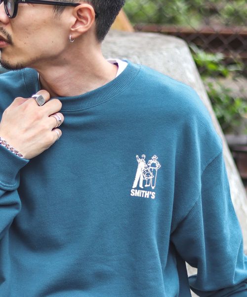 SMITH'S（スミス）別注裏毛クルーネックスウェット（ダークグリーン