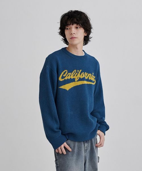 ロゴ ジャガード モール ニット