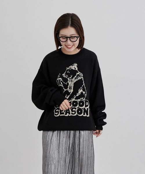 ベアジャガードクルーネックニット