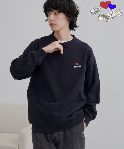 SunnySports（サニースポーツ）別注 ワンポイントハート刺繍スウェット