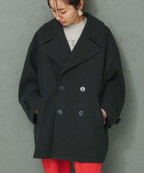 ジャージーメルトンビッグカラーPコート
