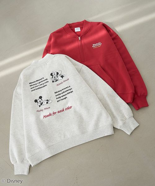Disney／ディズニー】coen限定 バックプリントハーフジップスウェット