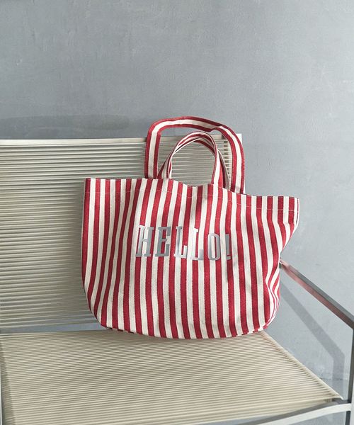 HELLO ストライプビッグトートバッグ