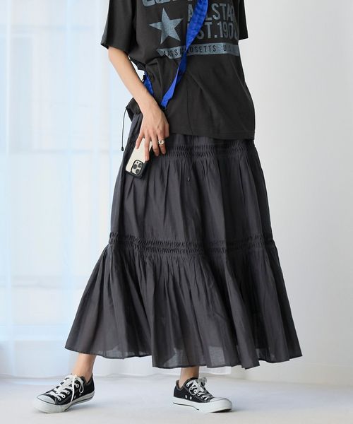 MARKET（マーケット）タック ティアード スカート