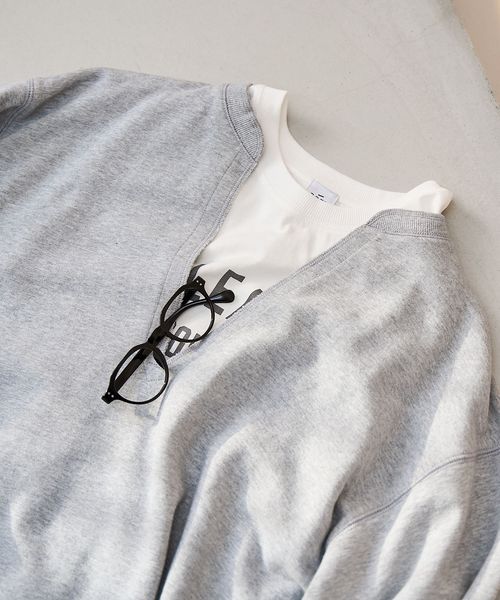 キーネック裏毛スウェット プルオーバー【インフルエンサー紹介アイテム】