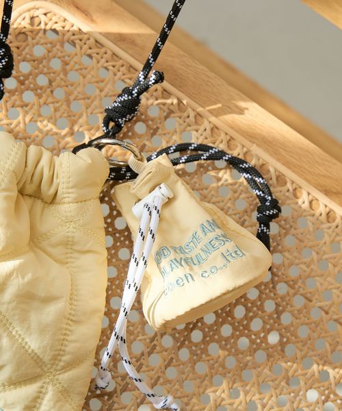 ロゴ刺繍 ミニ巾着ポーチキーホルダー