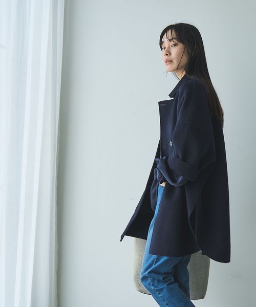 ウールミックスリバーコート