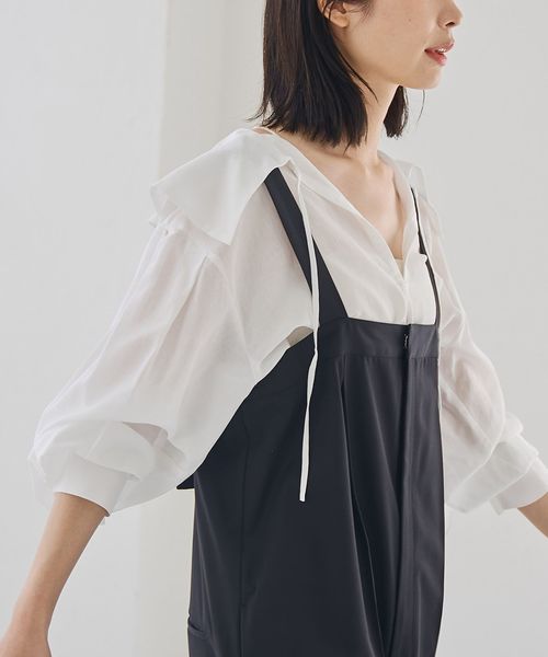 シアーロングスリーブブラウス