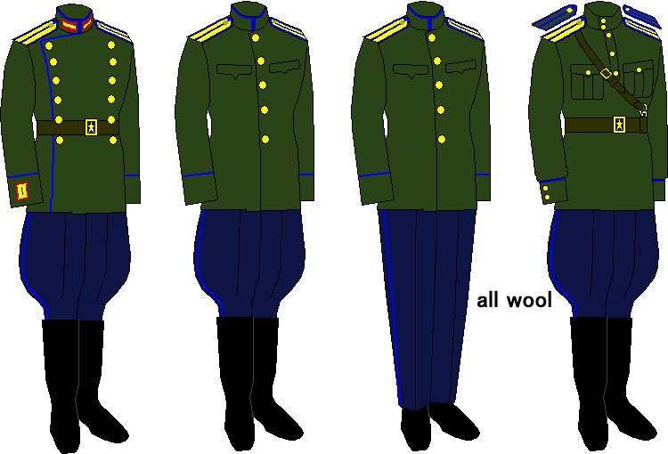 第二次大戦中のソ連軍 NKVDの制服、階級章、兵科色 1943年式