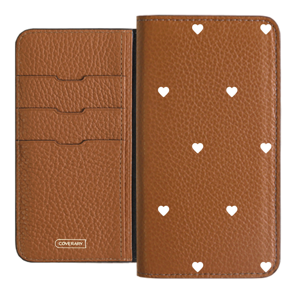 本革 32色 イタリアンシュリンクレザー ハート柄 手帳型ケース – COVERARY