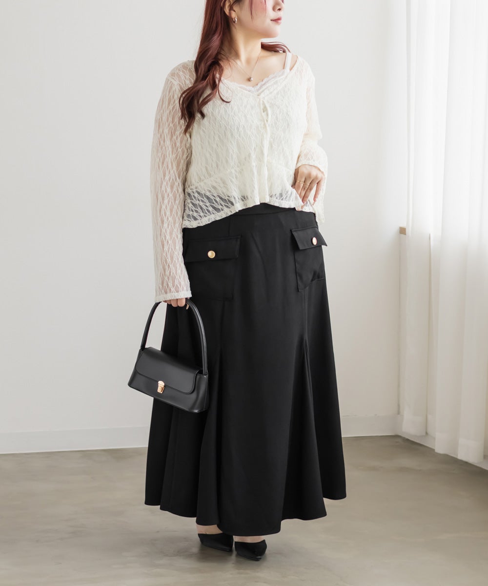 CLETTEオリジナルフロントポケットマーメイドスカート | 大きいサイズ