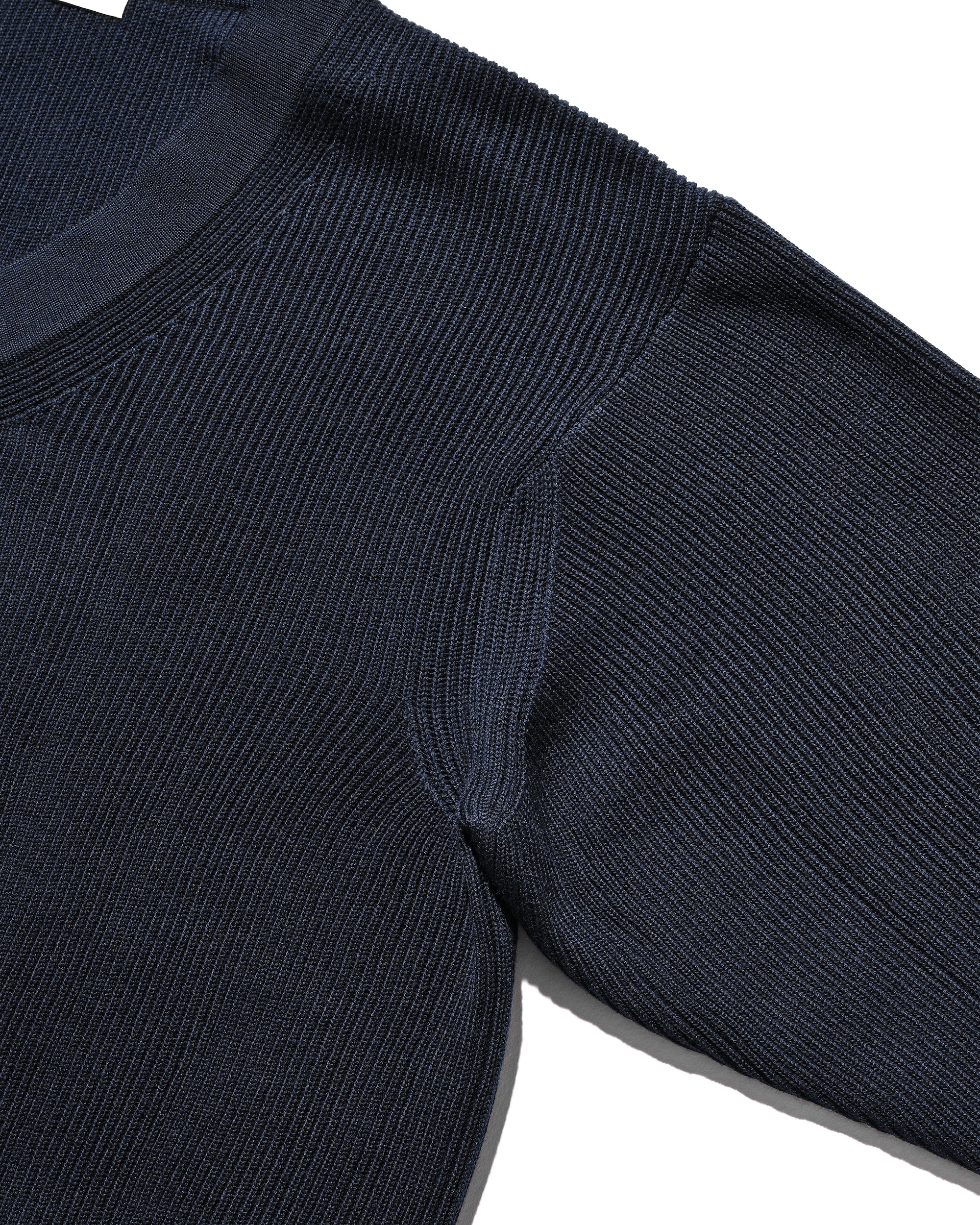 FINE WOOL V-NECK KNIT PULLOVER (NAVY)
