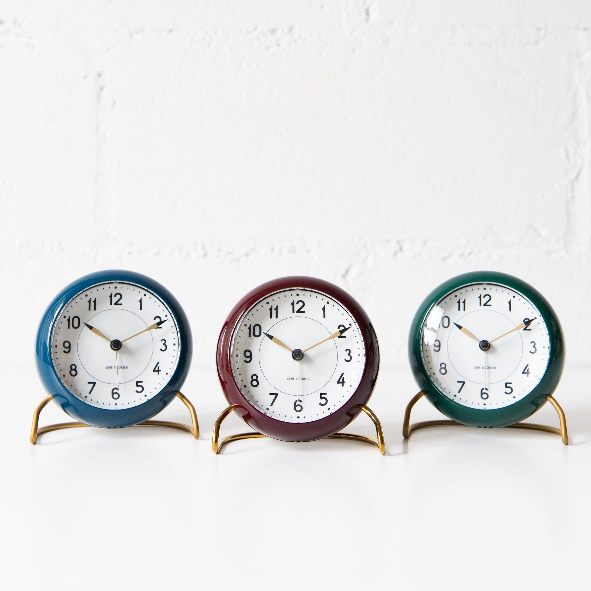 Station Alarm Clock in Petrole Blue, from Arne Jacobsen