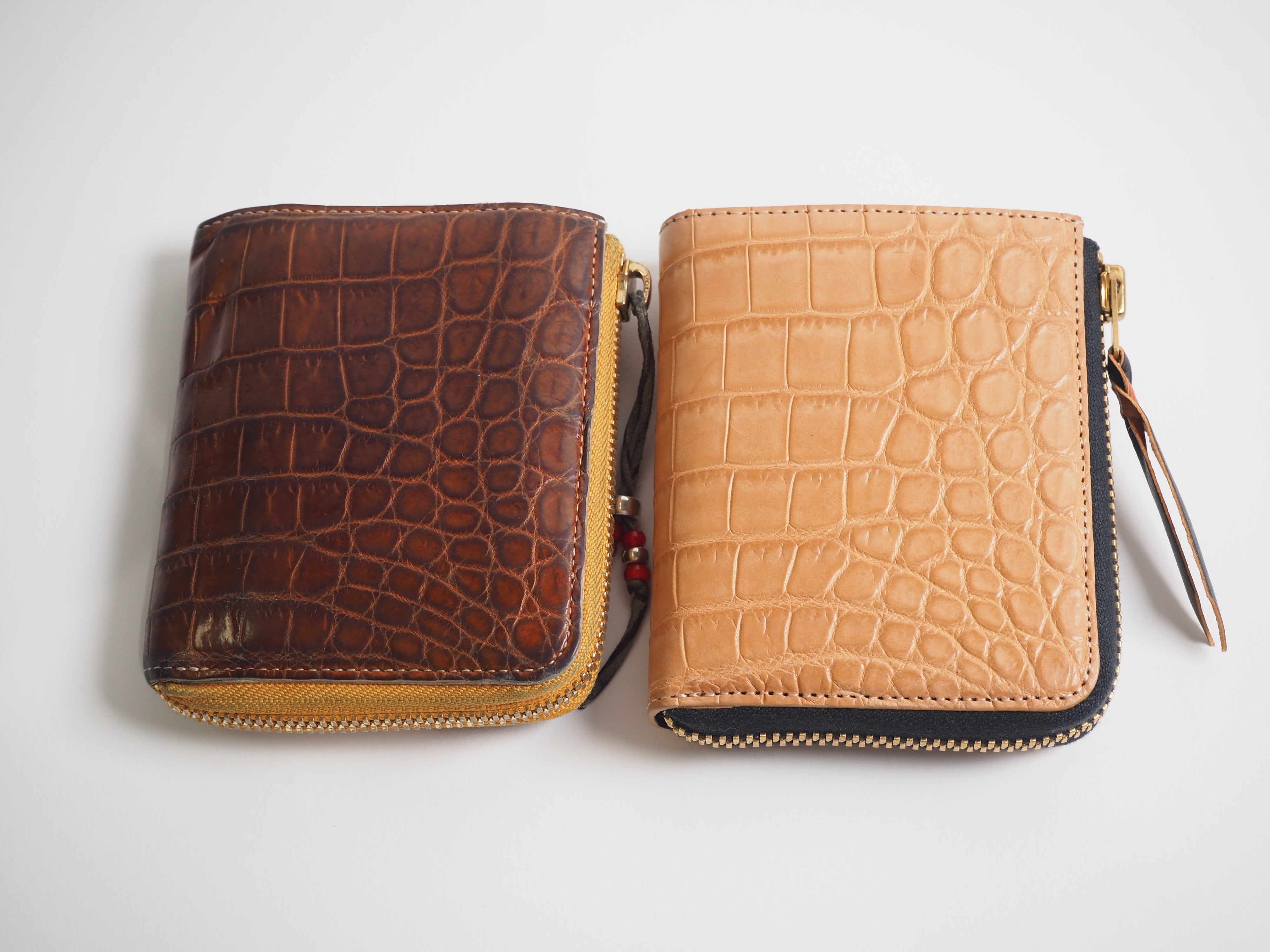 池田工芸 × Lightning「ヌメ革」クロコダイル L字ファスナーウォレット