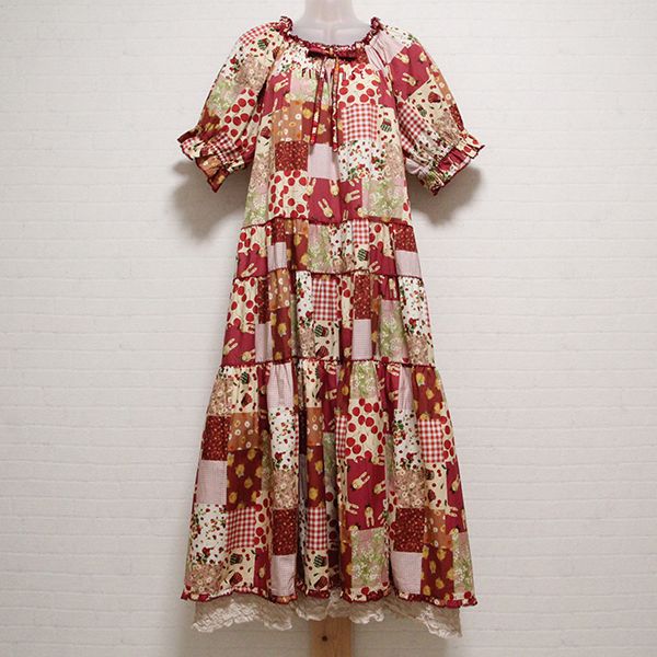 赤LESPORTSACコラボパッチワーク柄ワンピース - ピンクハウス通販