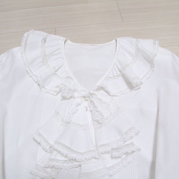 白センターフリルペプラムブラウス - ピンクハウス通販｜リサイクル