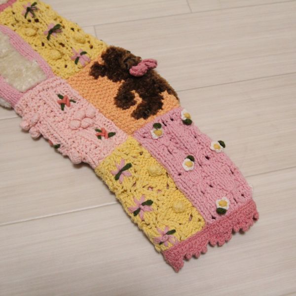 ピンク系くま×花モチーフパッチワークカーディガン - ピンクハウス通販